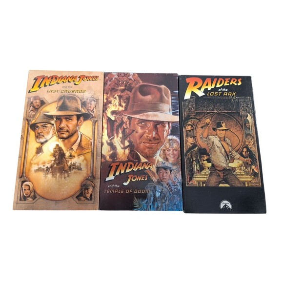 Indiana Jones Trilogy Collector’s Edition 3-Tape VHS Set - Tested - Raiders, Tem - Picture 1 of 7